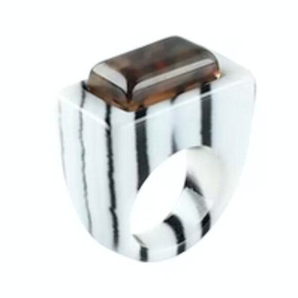 Missoni zebra striped cocktail Ring S - Picture 1 of 8